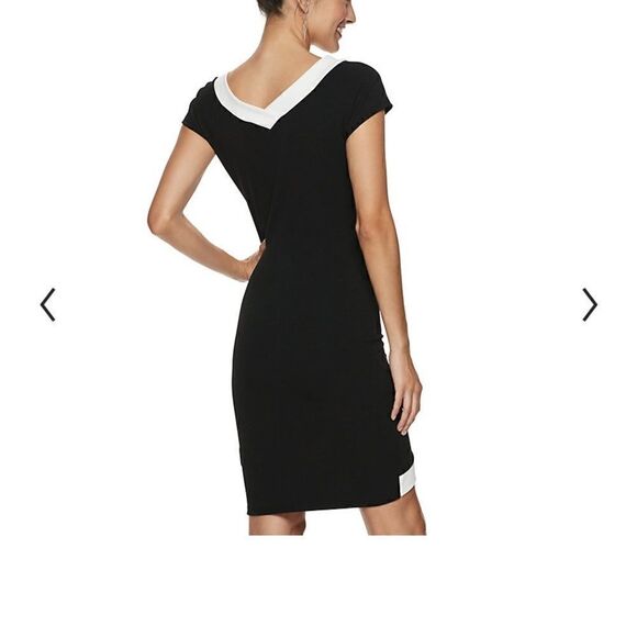 Almost Famous | Asymmetrical Dress - Black & White Size Small - Picture 4 of 10